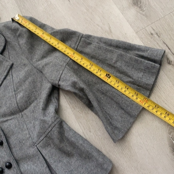 Francesca’s collection jacket blazer pleaded military style Small buttons wool - Picture 4 of 9